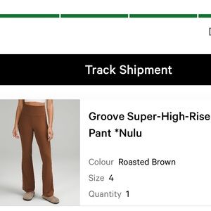 Groove Super-High-Rise Flared Pant *Nulu in Roasted Brown. Size 4. NWT